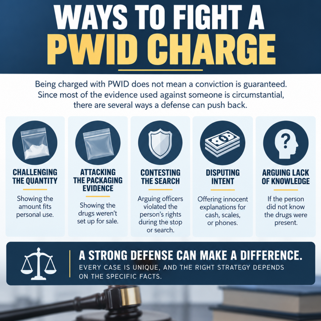 common defenses against possession with intent to distribute charges infographic